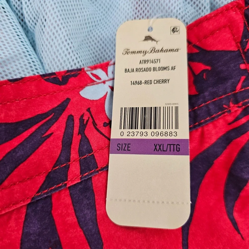 Tommy Bahama Relax trunks swimwear mens XXL 2XL pockets red ATR914571 floral